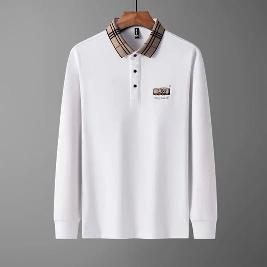 SuperbsTees Men's Modern Royal Blue Polo Shirt with Signature Check Collar