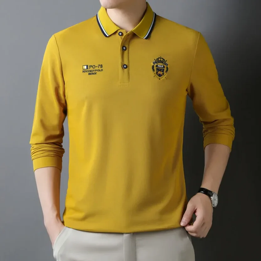Heritage Embroidered Long Sleeve Polo