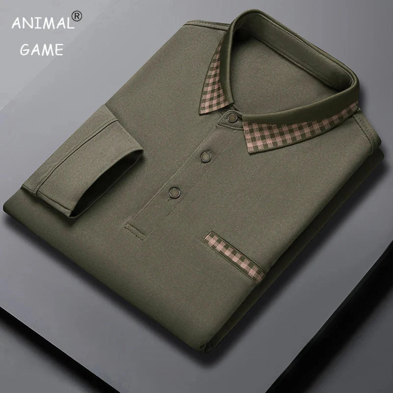 Premium Check Detail Olive Polo T-Shirt
