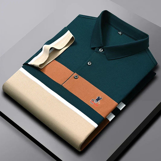 SuperbsTees Men's Premium Striped Polo Shirt – Stylish Casual Wear