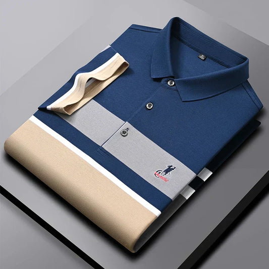 SuperbsTees Men's Premium Striped Polo Shirt – Stylish Casual Wear