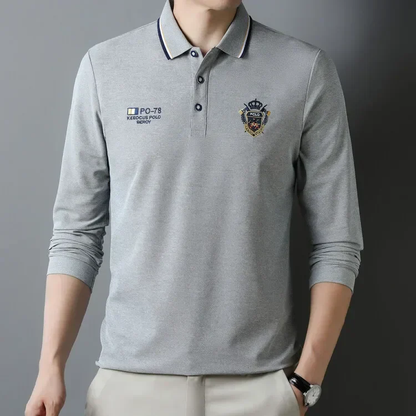Heritage Embroidered Long Sleeve Polo